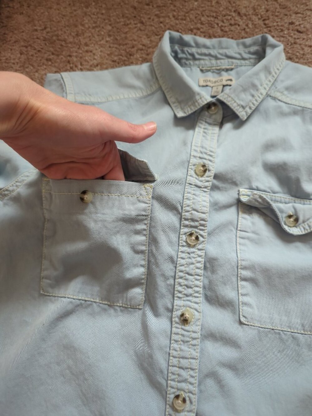 Toad&Co Arroyo Twill Organic Cotton Button Down Shirt Womens Small - Picture 11 of 13